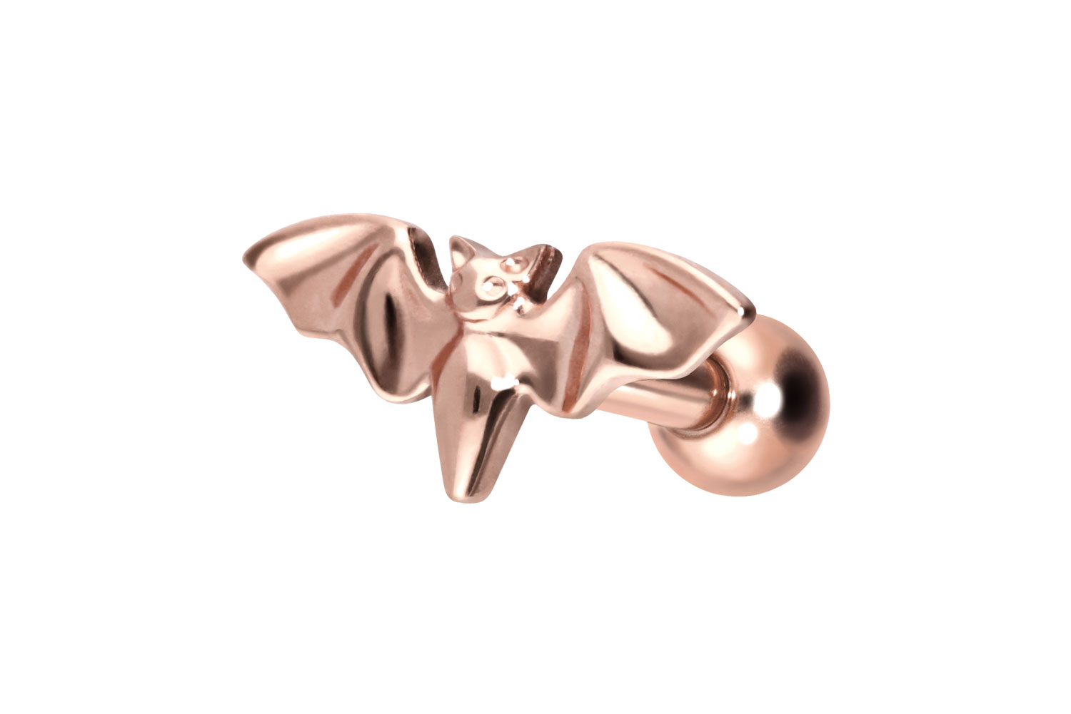 Titan Ohrpiercing mit Innengewinde FLEDERMAUS